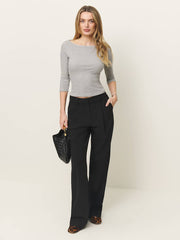 Reformation Kacey Knit Top - Heather Grey