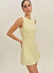Reformation Ava Heavy Knit Dress - Lemon
