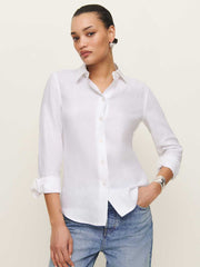 Reformation Alfie Linen Shirt - White