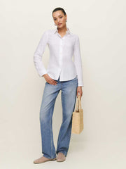 Reformation Alfie Linen Shirt - White