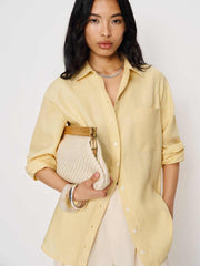 Reformation Eli Oversized Linen Shirt - Parmesan
