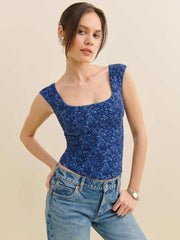 Reformation Navi Top - Blue Rose