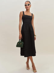 Reformation Everett Linen Dress - Black