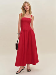 Reformation Katarin Linen Dress - Lipstick