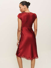 Reformation Florence Silk Dress - Sangre