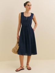 Reformation Lonnie Dress - Navy