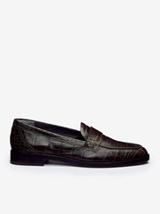 Reformation Kaylee Loafer - Dark Chocolate Croc