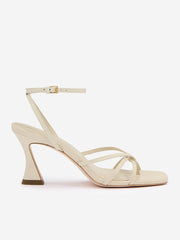Reformation Gen Heeled Sandal - Almond Snake Leather