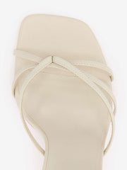 Reformation Gen Heeled Sandal - Almond Snake Leather