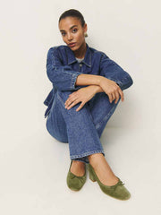 Reformation Terry Ballet Pump - Avocado Suede