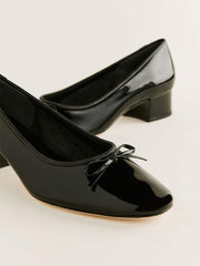Reformation Terry Ballet Pump - Black Patent