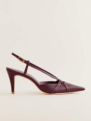 Reformation Patty Slingback Heel - Wine Snake