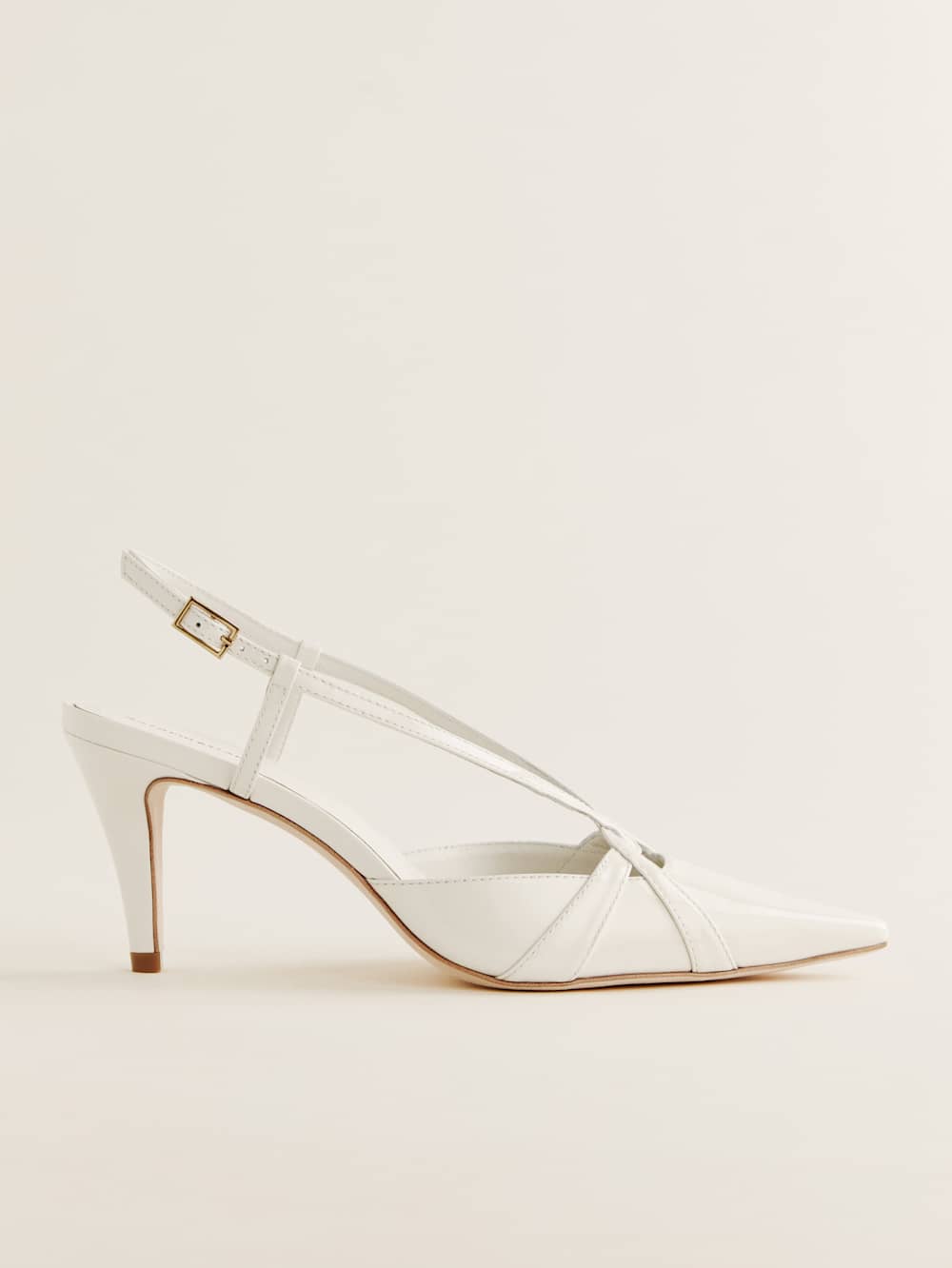 Reformation Patty Slingback Heel - White Patent