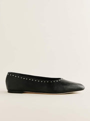 Reformation Maren Ballet Flat - Black W Studs
