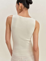 Reformation Rylie Cotton Sweater Tank - Fior Di Latte