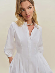 Reformation Tara Linen Dress - White