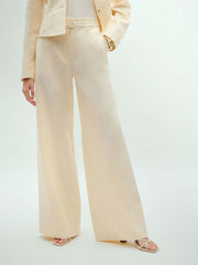 Reformation Banks Linen High Rise Wide Leg Pant - Sugar