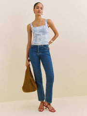 Reformation Darci Linen Top - Angelic