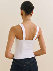 Reformation Darci Linen Top - White