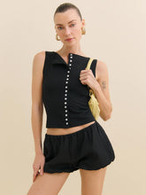 Reformation Luna Linen Bloomer Short - Black