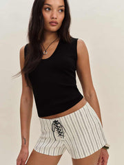 Reformation Quin Linen Short - Elsie Stripe