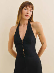 Reformation Sofia Linen Jumpsuit - Black