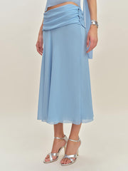 Reformation Petites Olivia Low Waist Skirt - Ice Water