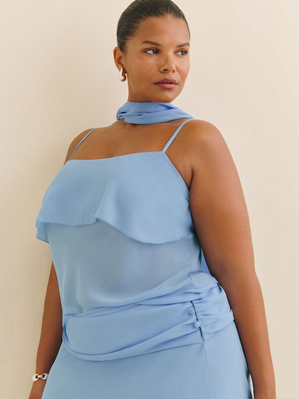 Reformation Lula Top Es - Ice Water