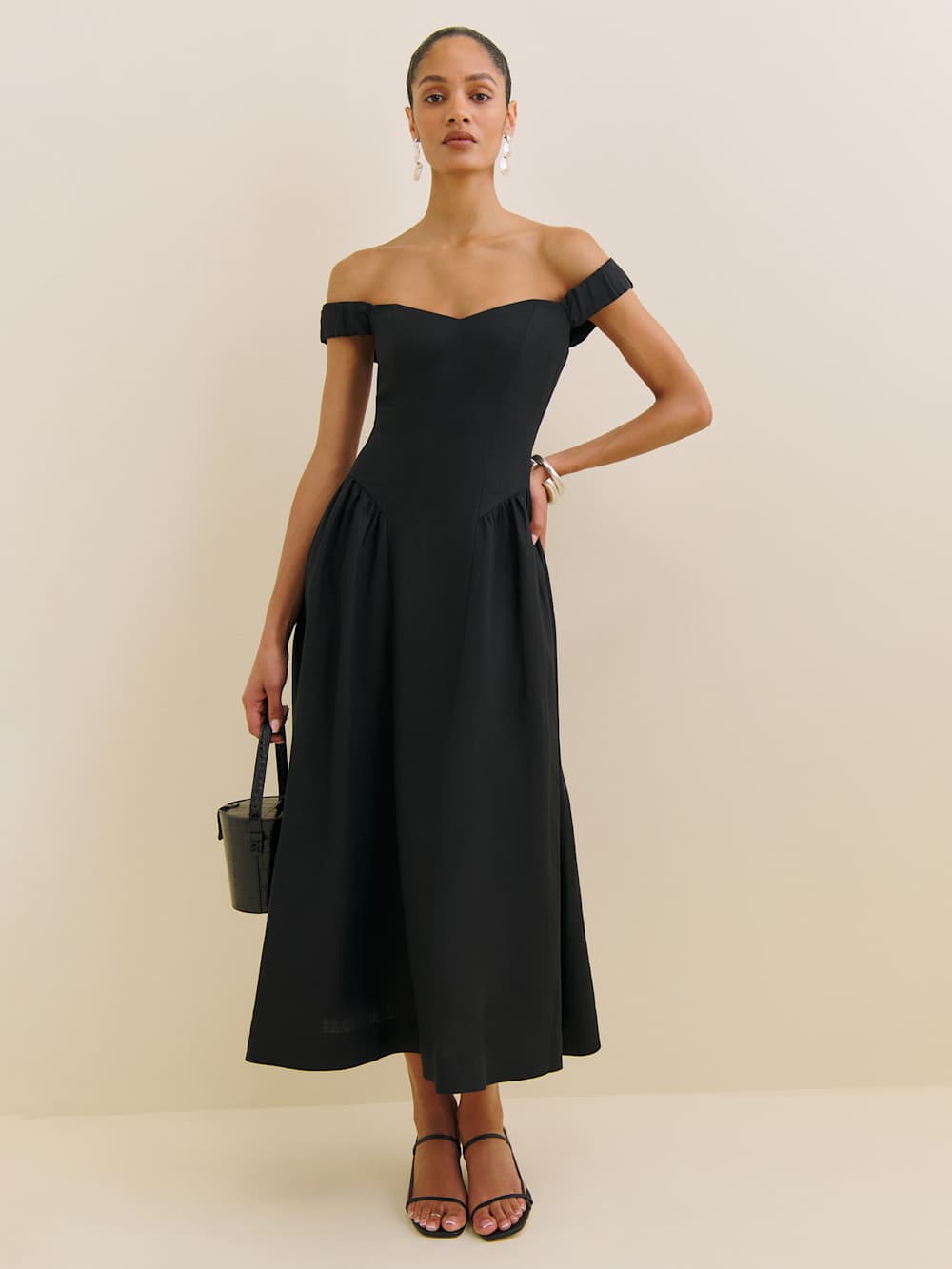 Reformation Monet Linen Dress - Black