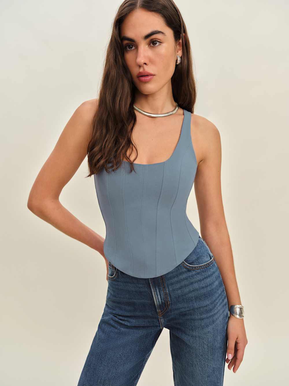 Reformation Seren Top - Cornflower