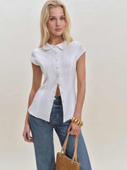 Reformation Molly Linen Shirt - White