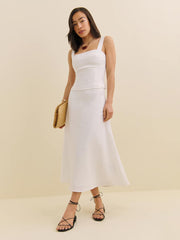 Reformation Ivy Linen Skirt - White