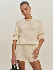 Reformation Collie Oversized Cotton Crew - Gossamer