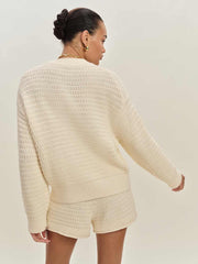Reformation Collie Oversized Cotton Crew - Gossamer
