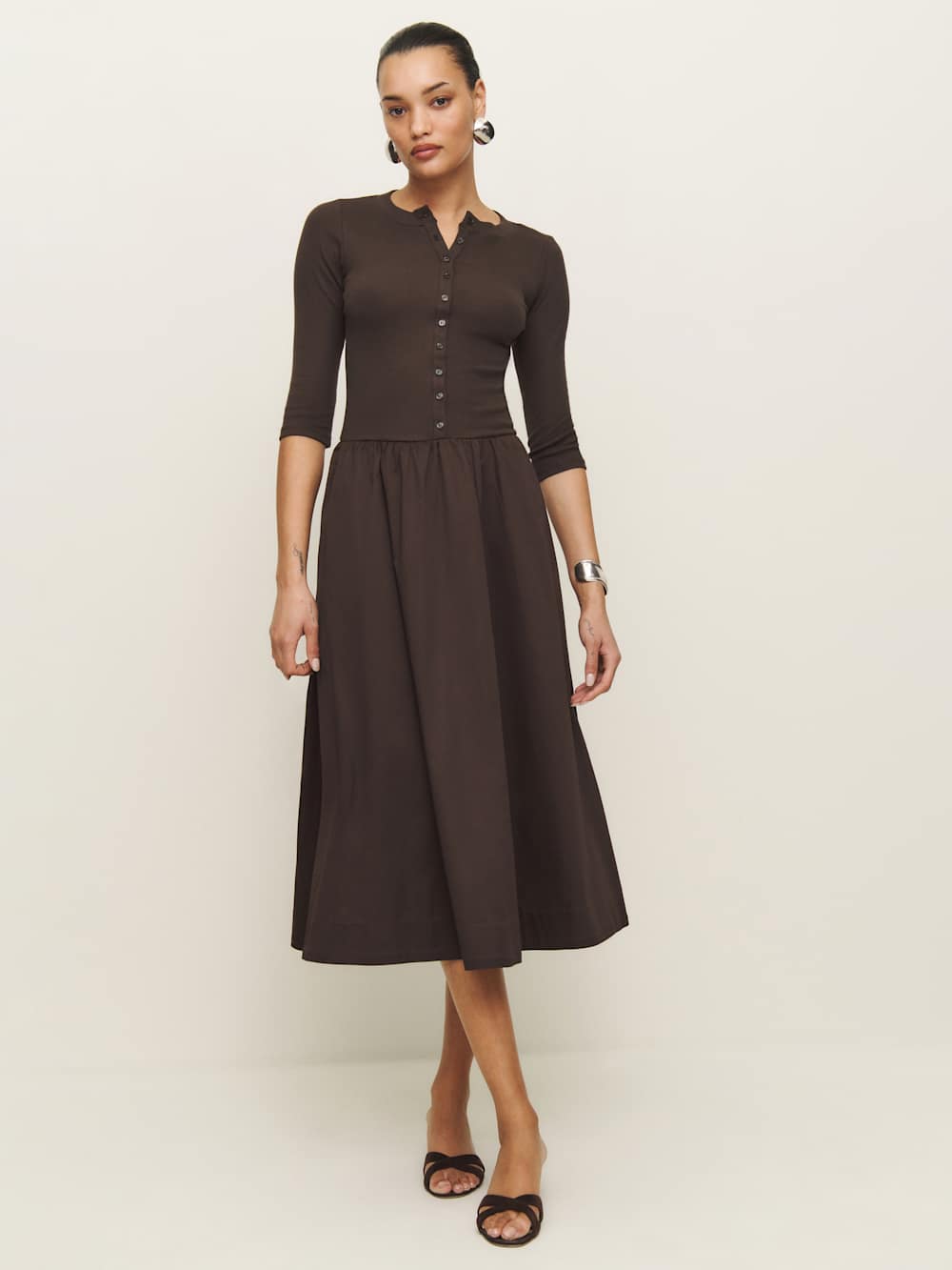Reformation Luka Knit Dress - Mole
