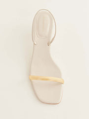 Reformation Samantha Heeled Sandal - Almond Leather