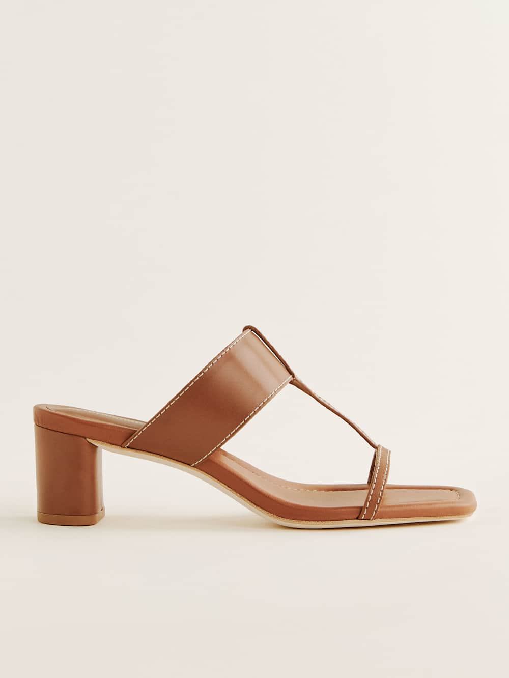 Reformation Sardinia Heeled Sandal - Pecan Leather