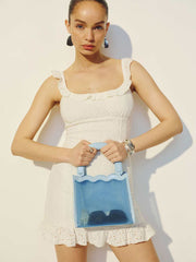 Reformation Emma Mini Bag - Light Blue Mesh