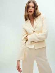 Reformation Easton Linen Jacket - Sugar