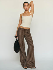 Reformation Petites Vida Linen Low Rise Pant - Boardwalk Stripe