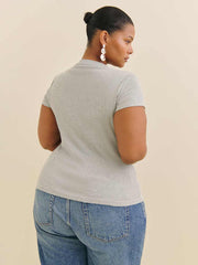 Reformation Raelynn Knit Top Es - Heather Grey