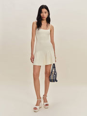 Reformation Rhia Cotton Sweater Dress - Fior Di Latte