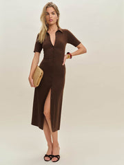 Reformation Aiden Knit Dress - Cafe