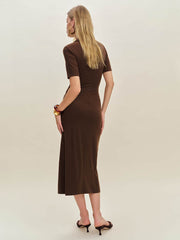 Reformation Aiden Knit Dress - Cafe