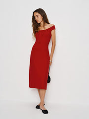 Reformation Milo Knit Dress - Lipstick