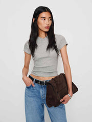 Reformation Lindie Tee - Heather Grey