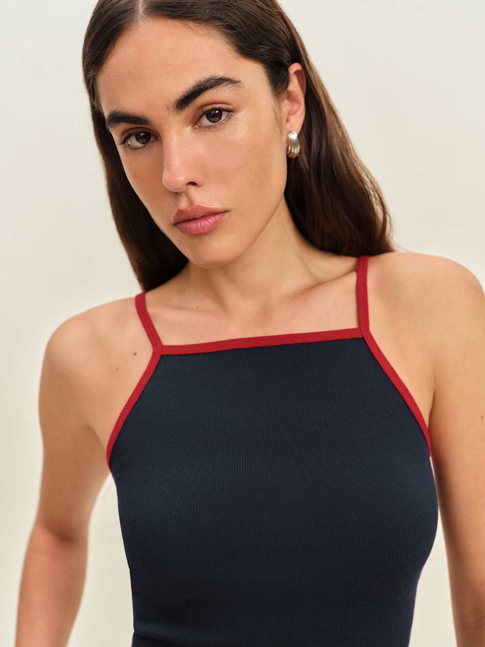 Reformation Arnie Tank - Midnight With Red