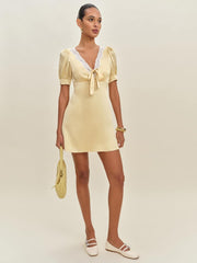 Reformation Avin Silk Dress - Blonde