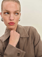 Reformation Veda Nell Suede Jacket - Mushroom