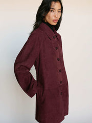 Reformation Veda Celine Jacket - Wine Suede